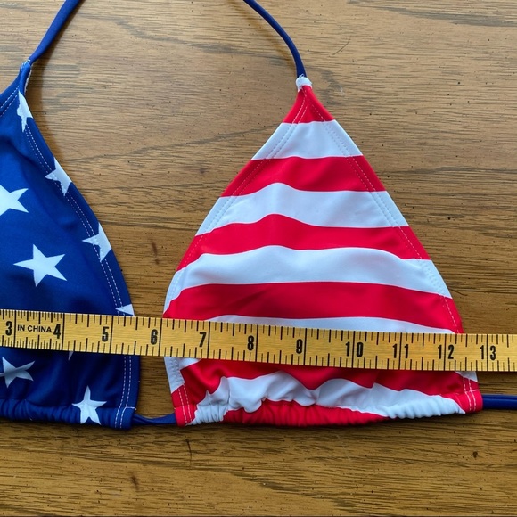 ❤️ String Bikini Top Size XL American Flag 🇺🇸 - Picture 5 of 8
